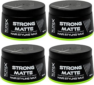 Totex Hair Styling Matte Wax Men 4x150ml Pack | Strong Hold Hair Wax | Natural Matte Look Finish | Long Lasting Flexible Styling Paste | Barber Quality Hair Defining Wax for Men