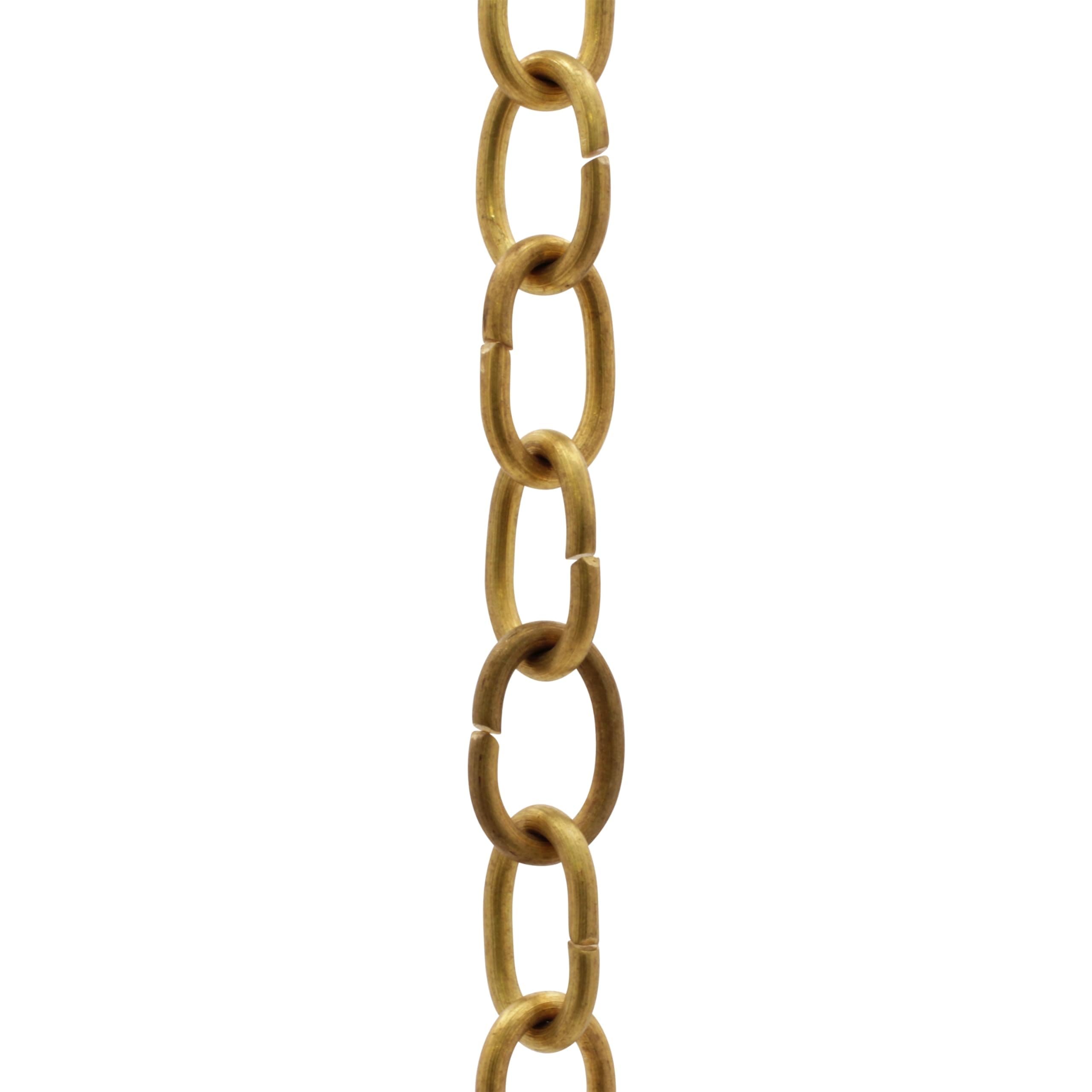 RCH Hardware CH-06-AB-3 Decorative Solid Brass Chain for Hanging, Lighting - Light Oval Unwelded Links (3 ft/1 Yard)