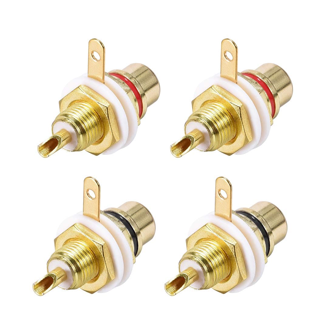 RCA Female Panel Mount Chassis Socket Jack Connector for Amplifier Audio Terminal RCA Plug 4pcs