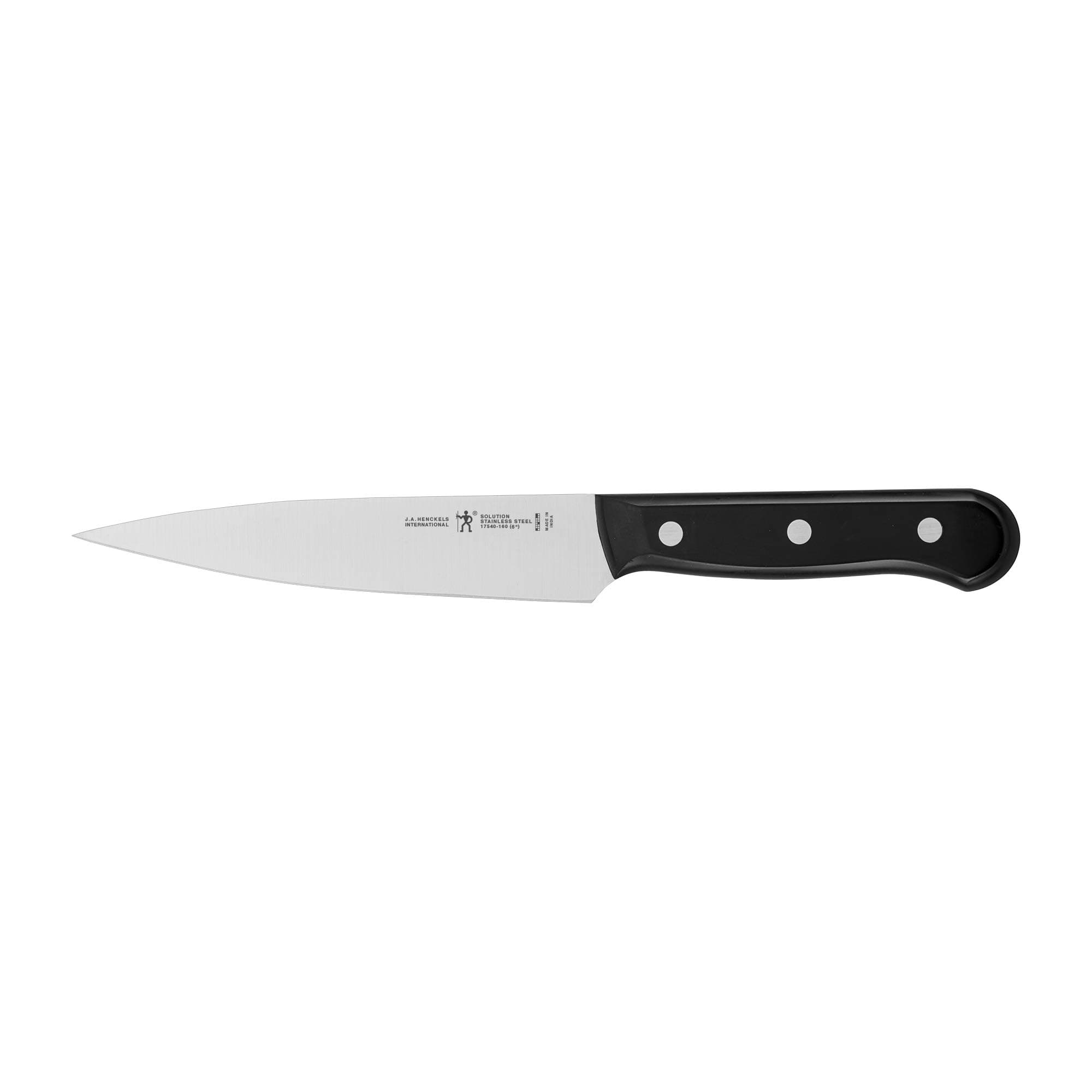 Solution Razor-Sharp 6-inch Utility Knife, Tomato Knife, German Engineered Informed by 100+ Years of Mastery, Black/Stainless Steel