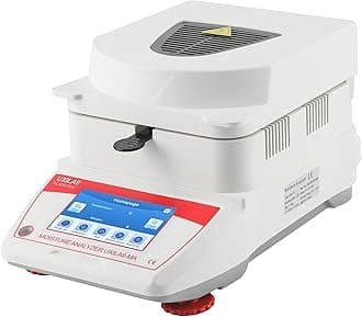 Halogen Heating Lab Moisture Analyzer 200g x 0.001g Spanish English Germany Menu Balance Meter 0.01% Readability 110V 3 Drying Modes Touch Screen RS232 Interface Water Content Test