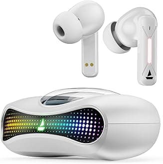 Boat Airdopes Drift TWS Earbuds w/ 40hrs Playback, Beast Mode with 40ms Latency, 4 Mics with ENx, Car-Shaped ID with RGB LEDs, ASAP Charge, IWP Tech, BT v5.4 & IPX4 Resistance(White Sabre)