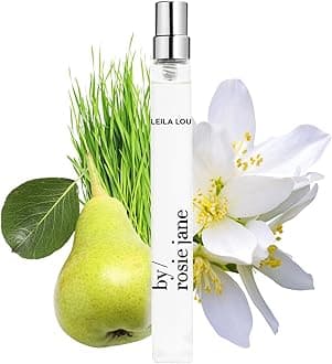 Travel Perfume Spray (Leila Lou) - Clean Perfume for Women - Non-Toxic Body Mist with Notes of Juicy Pear, Sweet Jasmine & Tangerine Skin - Paraben, Sulfate & Phthalate Free (10ml)