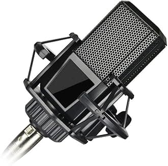 Professional MD-60 - Studio Recording XLR Condenser Microphone with Desktop Stand and Cable – for Podcast and Streaming Projects