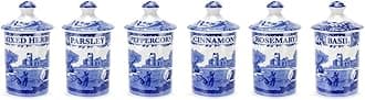 1389542 Blue Italian Spice Jar, Set of 6