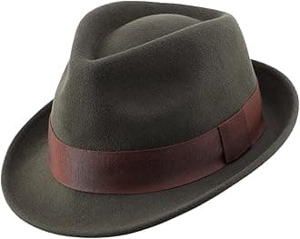Men's Wool Felt Winter Hat Short Brim Fedora Hat