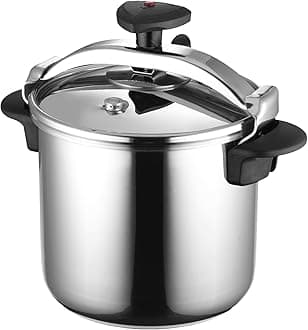 MAGEFESA Star Pressure Cooker, 12.7-Quart, 18/10 Stainless Steel, Works on All Stovetops (Induction Compatible), Safety Lock & 8 PSI Cooking