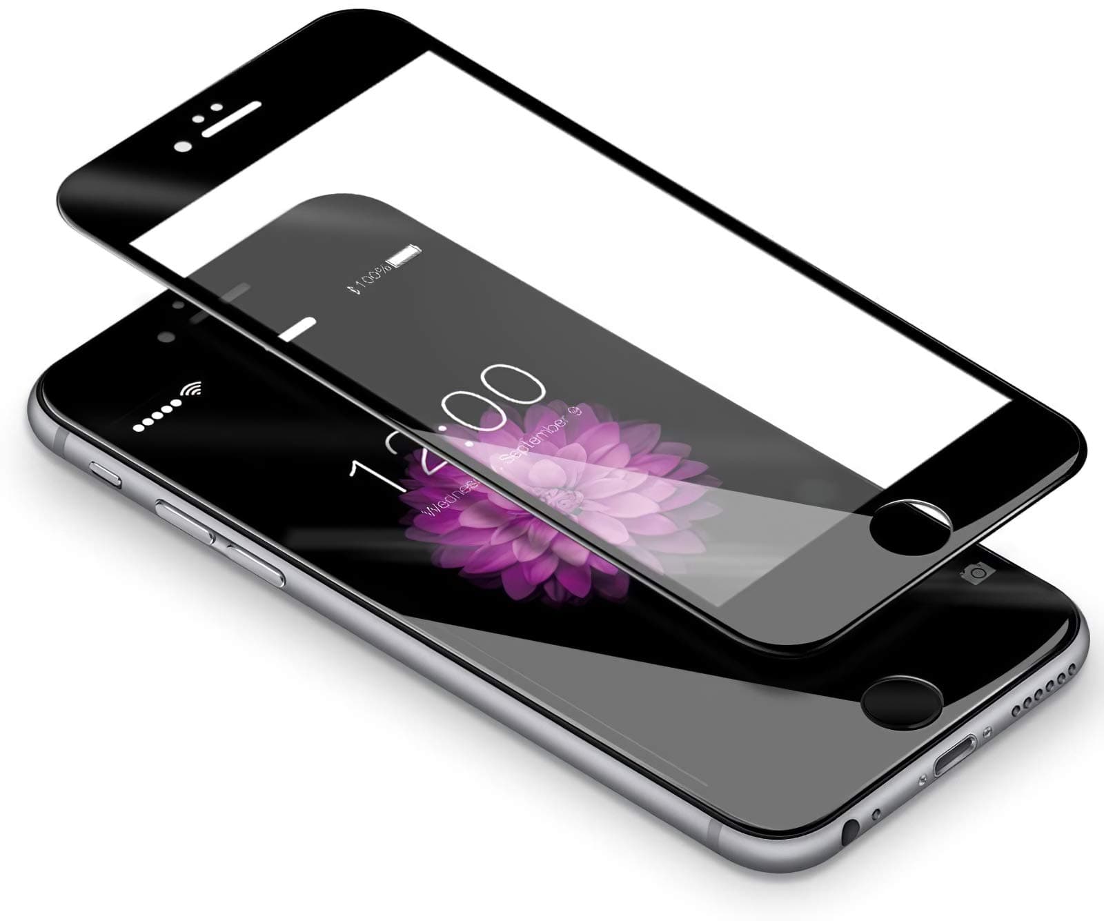 COOLREALL iPhone 6s plus Screen Protector, 3D Full Coverage Premium Tempered Glass Screen Protector Film For iPhone 6 plus/6s plus [5.5 Inch,0.33mm Ultra-Clear 9H Hardness](Black)