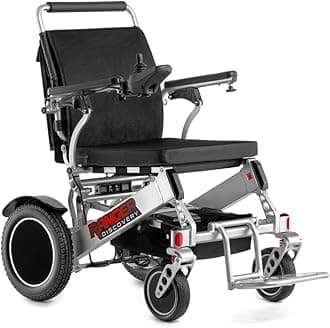 Porto Mobility Ranger Discovery Lightweight Foldable Weatherproof Exclusive Electric Wheelchair, Portable, Brushless Powerful Motors, Dual Battery, All Terrain (Silver, Standard)