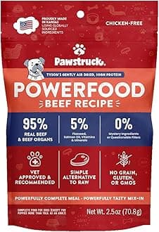 Pawstruck Air Dried Dog Food with Real Beef, Grain Free, Made in USA, Non-GMO, Vet Recommended, High Protein Limited Ingredient Full-Feed, All Breeds & Ages, 2.5oz Trial Bag