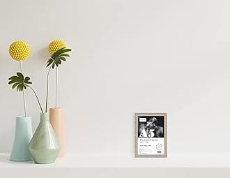 Almost Frameless A5 Walnut Ornate Picture Frame Fits A5 (14.8 x 21cm - 5.8 x 8.3in) Poster, Photo, Artwork, or Print. Antique Style Portrait and Landscape Display with Wall Hooks