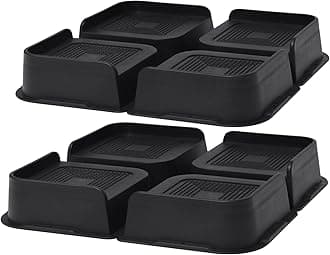 MYMULIKE Bed Risers 2 inch, Oversized Furniture Risers, Heavy-Duty Support Up to 6000 Lbs, Lift 2 inch for Couch, Sofa, Table,Chair (Black 8 Pack, 2 inch)