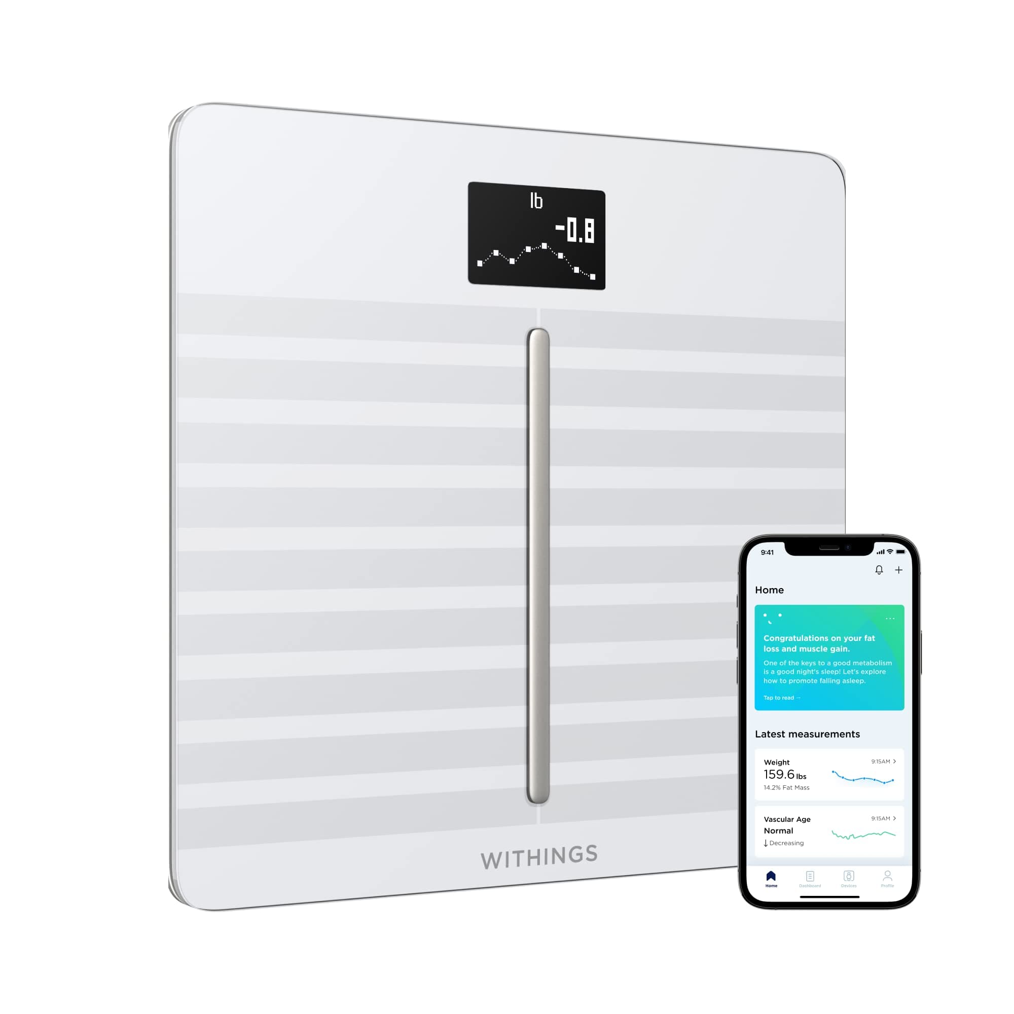 Withings / Nokia Body Cardio - Wi-Fi Smart Scale with Body Composition & Heart Rate (WBS04-White-All-Inter White)