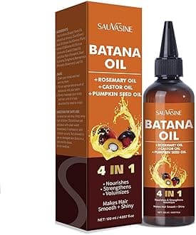 Organic Batana Hair Growth Oil, with Rosemary & Pumpkin Seed Oil, 4-in-1 Blend for Thicker, Stronger Hair, Repairs Damaged Hair, 120ml