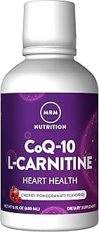 MRM Nutrition CoQ-10 L-Carnitine Liquid | Cherry Pomegranate Flavored | Energy + Antioxidants | Naturally derived CoQ-10 | 32 Servings