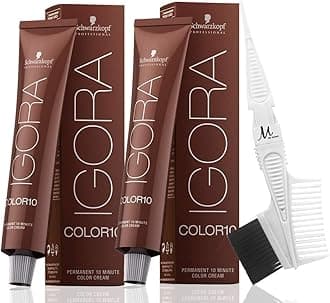 Igora Color 10 9-00 Extra Light Blonde Natural Extra Permanent 10 Minute Hair Colors and M Hair Designs Tint Brush/Comb (Bundle 3 items)