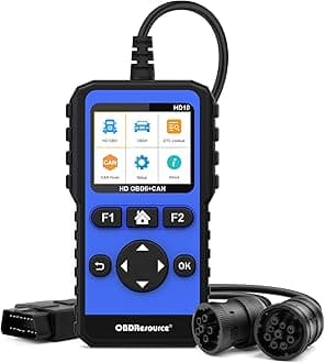 OBDResource Full Systems Heavy Duty Truck Scanner Tool HDOBD/EOBD/OBD2 Automotive Scanner Diagnostic Tool for Truck & Car 2 in 1 Code Reader for Most 12V 24V Diesel Vehicles