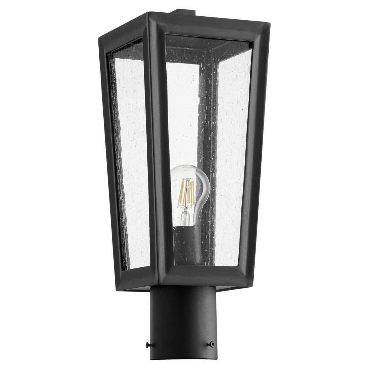 Quorum 717-6-69 Transitional One Light Post Mount from Bravo Collection in Black Finish,