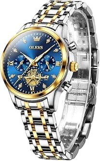OLEVS Women Watches Luxury Diamond Stainless Steel Waterproof Date Ladies Watch