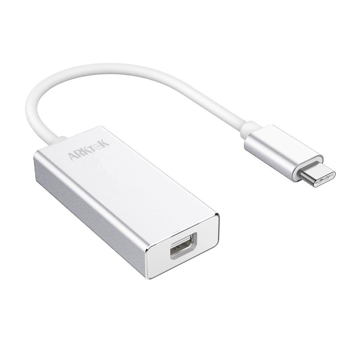 ARKTEK USB-C to Mini DP Adapter USB Type C (Thunderbolt 3 Compatible) to Mini DisplayPort 4K Cable Adapter (Only Support Mini DP to Mini DP/DP Cable)