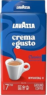 Lavazza Crema e Gusto Ground Coffee, Medium Roast, Arabica and Robusta Blend, 8.8 oz Brick (Pack of 4)