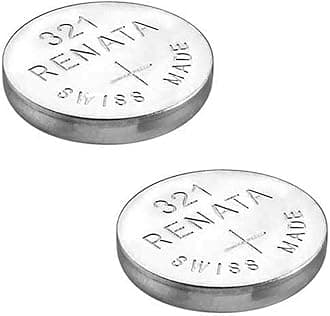 Best Price Square 2 x Renata Wrist Watch battery - Swiss Made - Batteries Cells Silver Oxide 0% Mercury Free Button Cell 1.55v Renata Long Life Batteries (321 (SR616SW))