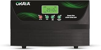 Okaya ATSW 3750 Hi-Capacity Inverter for Home, Office & Shops | 3200VA/24V Pure Sinewave | Reliable Power Backup | Supports 2 Inverter Battery | LED Display | Fast Charging | with 36 Months Warranty