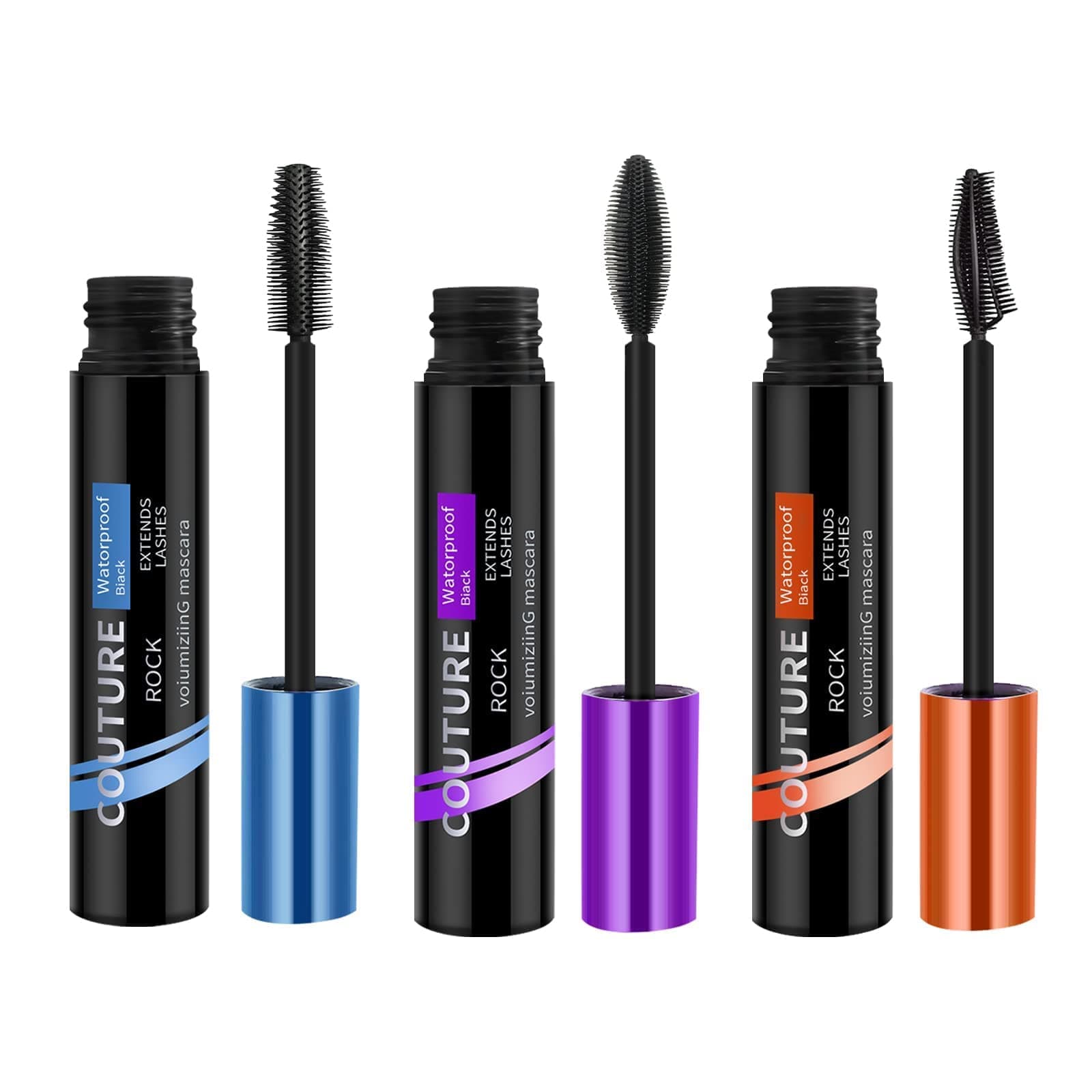3-function Eyelash mascara 4D for Sensitive Eyes,Extra Long Lash Mascara Waterproof Not Blooming Curling Natural Eye Makeup Long Lasting Black