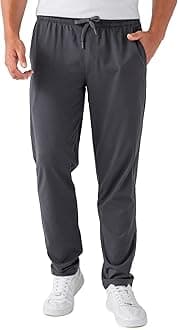 - Mens Joggers Track Pants, Cotton Blend Pants for Man, Hidden Side Zipper Pocket Men Trackpant, Pilling Proof Joggers Pant for Men