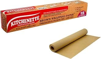 Brown Food Wrapping & Baking Paper (Unbleached & Chlorine Free) Multipurpose | Oven and Microwave Safe | Non Stick - 15 Meters
