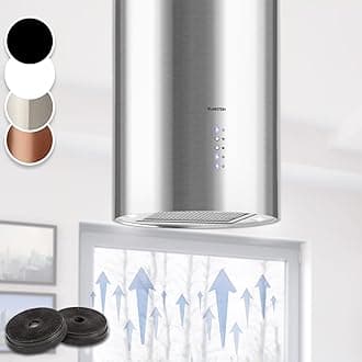 Klarstein Hanging Island Cooker Hood, Extractor Fan for Kitchen Islands, 650m³/h Airflow, Timer, Adjustable Kitchen Extractor Fan with Chandelier Design, 3 Mode Cooker Hoods, Activated Carbon Filters [Energy Class C]