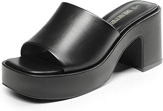DREAM PAIRS High Chunky Platform Heels for Women Fashion Comfort Slip on Square Open Toe Block Heel Sandals