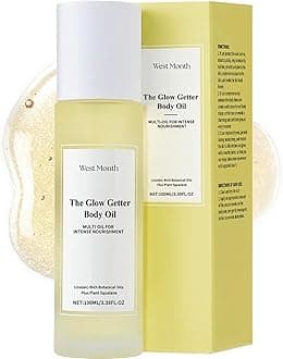 The Glow Getter Body Oil, Handcrafted Body Oil, Skin Tightening Cream Body Multi-Oil, Body Oil For Women, Natural Organic Castor Oil & Jojoba Oil For Moisturise & Smooth For Face,Nails,Body