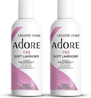 Adore Semi Permanent Hair Color (193 Soft Lavender) (2 Pack) | Vegan & Cruelty-Free Pink Hair Dye | No Ammonia, No Peroxide, No Alcohol | 4 Fl Oz