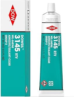 - 3145 RTV 90ml 3oz Clear Adhesive Sealant Mil-A-46146 Electrical Battery Board Housing Moisture Sealing Non Flow Primerless Adhesion High Strength Group II/III (3145 Clear 90ml)