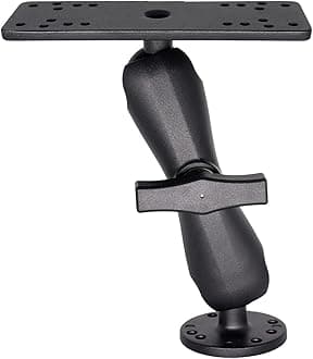 Aluminum Fish Finder Mount with 1.5" / C Size Ball, Medium Arm Marine Electronic/Depth Finder Mount for Boat, High Salt Water Resistant, Compatible with Garmin, Lowrance and More