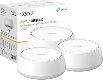 Deco 7 BE23 Dual-Band BE3600 WiFi 7 Mesh Wi-Fi System | 4-Stream 3.6 Gbps, 160 Mhz | Covers up to 6,500 Sq.Ft | 2× 2.5G Ports Wired Backhaul | VPN,MLO,AI-Roaming, HomeShield, 3-Pack