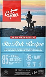 Grain Free Poultry Free High Protein Dry Dog Food Six Fish Recipe 23.5lb Bag