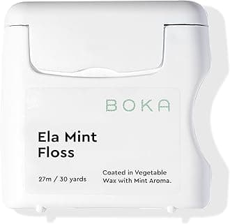 Boka Ela Mint Woven Dental Floss, Made from Natural Vegetable Wax, Teflon-Fre...