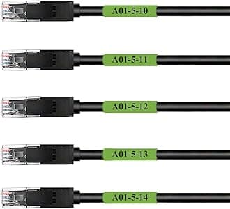 Mr-Label Self-Laminating Wrap Around Cable Labels – Letter Sheet Laser Printer Only – for Wire Marking Identification (Green, 25 Sheets (800 Labels))