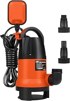 Sump Pump, Prostormer 1HP 3700GPH Submersible Clean/Dirty Water Pump with Automatic Float Switch for Pool, Pond,Garden, Flooded Cellar, Aquarium and Irrigation (Orange)