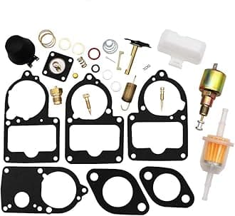 KIPA Carburetor Rebuild kit For VW SOLEX Brosol Bocar 28 30 34 PICT-3 Stock Carburetor Repair, With Float & 12V Cut off Valve Solenoid