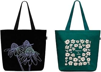 Eco Right Large Canvas Tote Bag for Women, Tote Handbags for Women with Zipper & Inner Pocket for College, Shopping, Office