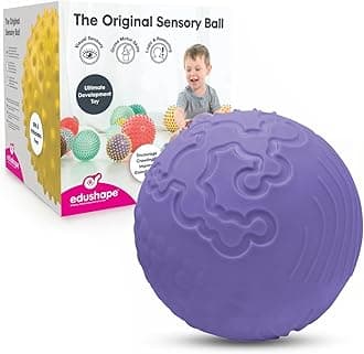 Edushape Sensory Ball for Baby - 7” Baby Ball That Helps Enhance Gross Motor Skills for Kids Aged 6 Months & Up - Pack of 1 Vibrant Colorful and Unique Textured Ball for Baby