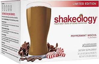 BODi Shakeology Plant Based Protein Powder Blend – Gluten-Free Shake with Vitamins and Minerals – Helps Support Weight Loss, Lean Muscle, Gut Health - Peppermint Mocha - 14 Servings