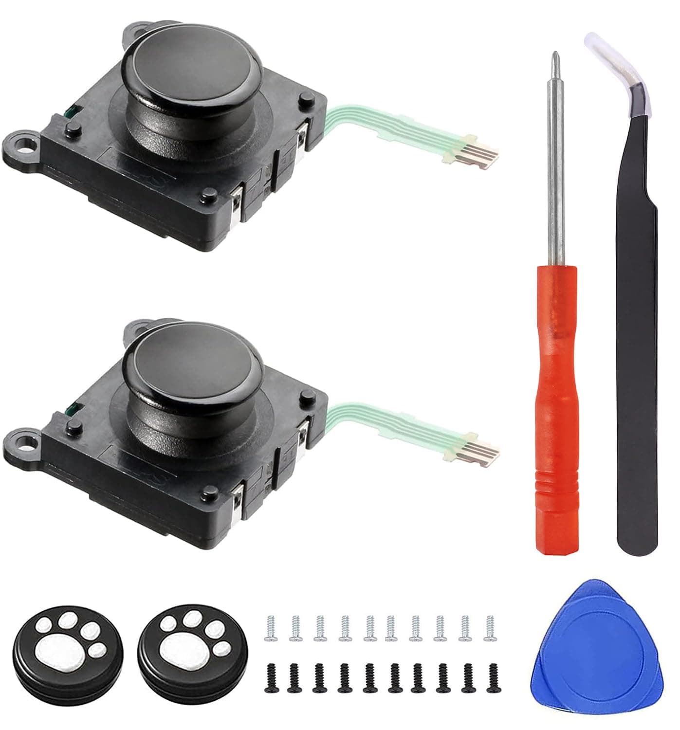 2-Pack Replacement Joystick Button 3D Rocker Analog ThumbStick Replacement for Sony PSV 2000 PS Vita 2000 2001 Black