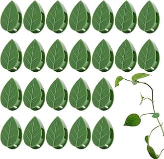 LUCKJUJU 40 Pcs Plant Climbing Wall Fixture Clips Self-Adhesive Hook Vines Traction Clips Invisible Holder Garden Green Leaf Simulation Self-Adhesive Hook Wire Fixing Supporting