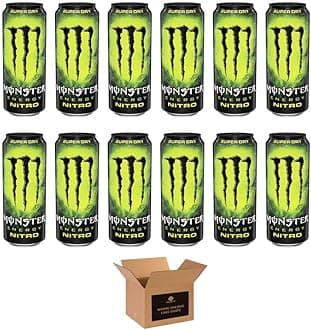 Monster Energy Drink Flavours | Juiced, Zero Sugar, Ultra, Monarch, Fiesta Mango, Strawberry Dreams, VR46, Punch | High Caffeine Sports Energy Drink (Super Dry Nitro - 500ml x 12Pack)