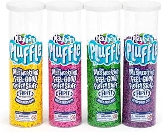 Educational Insights Playfoam Pluffle for Sensory Bins 4-Pack - Green, Pink, Yellow & Purple Sensory Bin Filler for Sensory Table, Great for Sensory Play