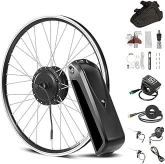 Yose Power Waterproof 500W Ebike Conversion Kit with 48V 13Ah Battery for Cassette/Freewheel 26" Electric Bike Rear Wheel, Electric Bicycle Hub Motor Kit, LED Display (26'' Front Motor with Battery)